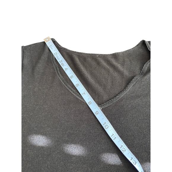 Black V-Neck Basic Casual Lace Trim Elena Gilbert Top Dainty Stretch Everyday - Picture 10 of 12